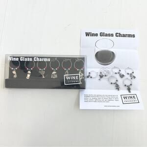NEW Wine Glass Charms Beach (Set of 6) Bikini Sand Bucket Chair FlipFlop Glasses